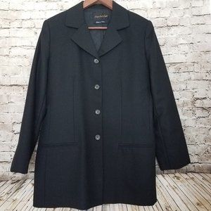 Giorgio Saint Angelo 10 Black Blazer Suit Jacket 100% Wool